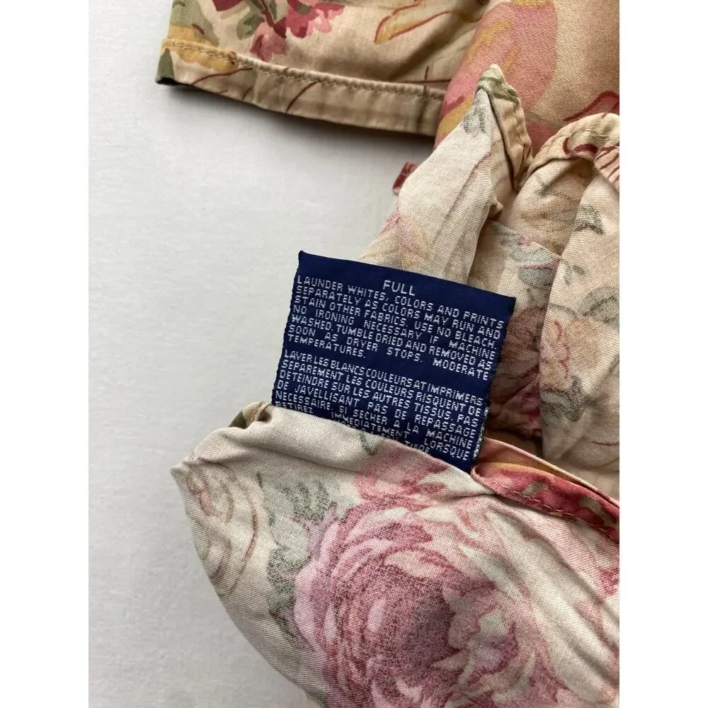 RALPH LAUREN 4 Piece Full Sheet Set Guinevere Floral Fitted Flat 2 Pillow Cases